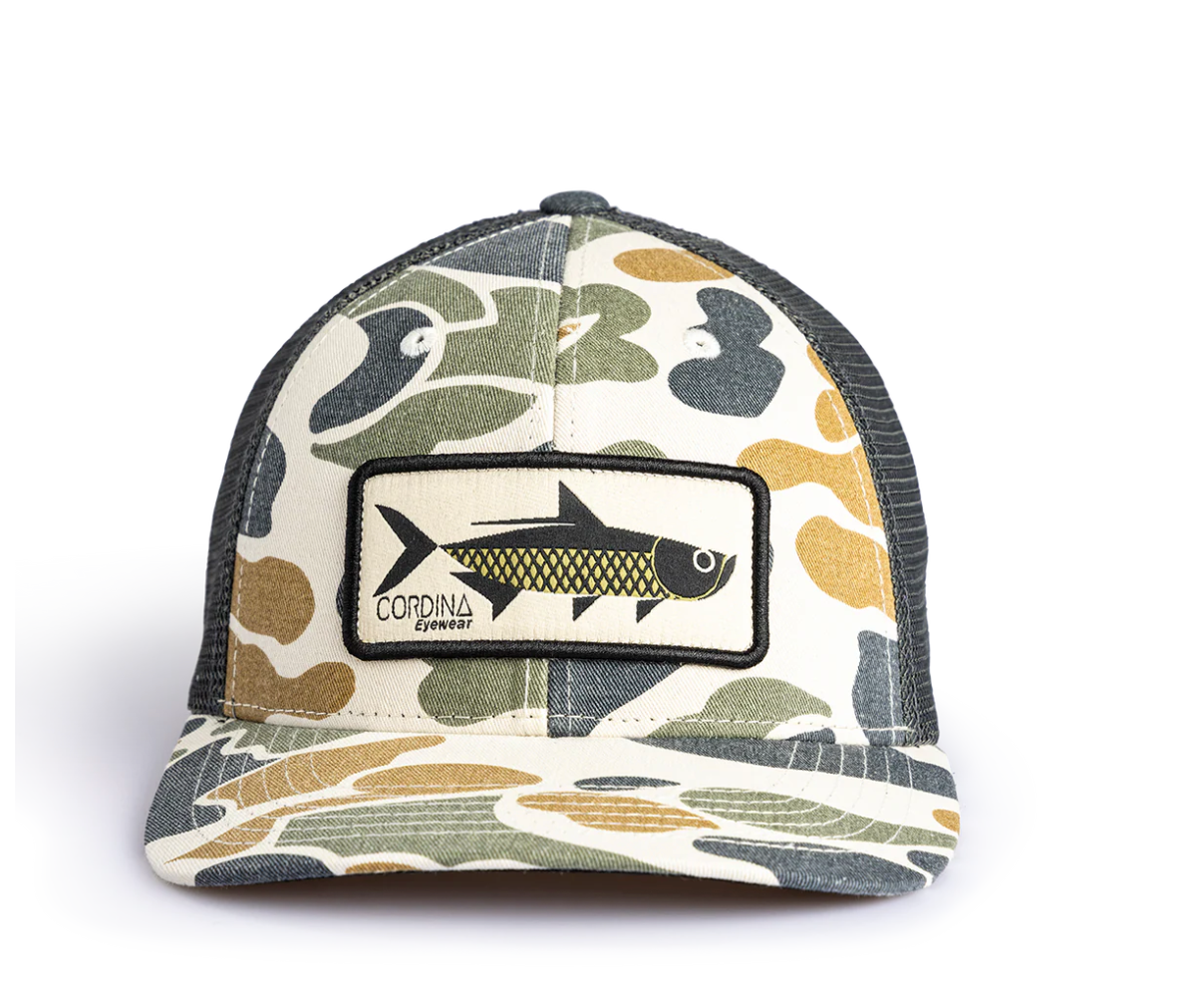 Cordina Tarpon Trucker Hat-Stone Camo/Charcoal
