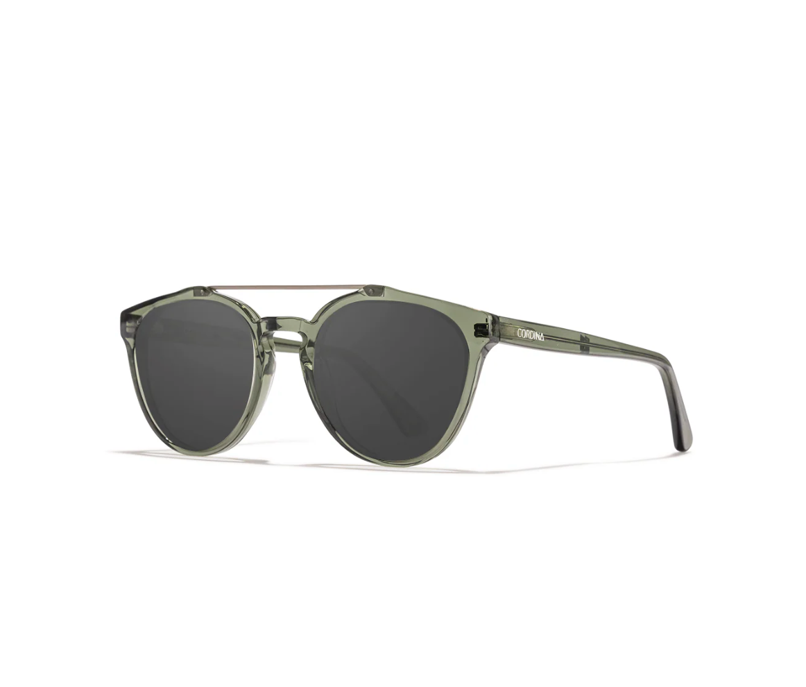 Cordina Twin Palms Shiny Bottle Green/Grey Polarized