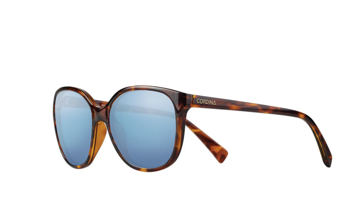 Cordina Shoreline Shiny Tortoise Blue Mirror Polarized