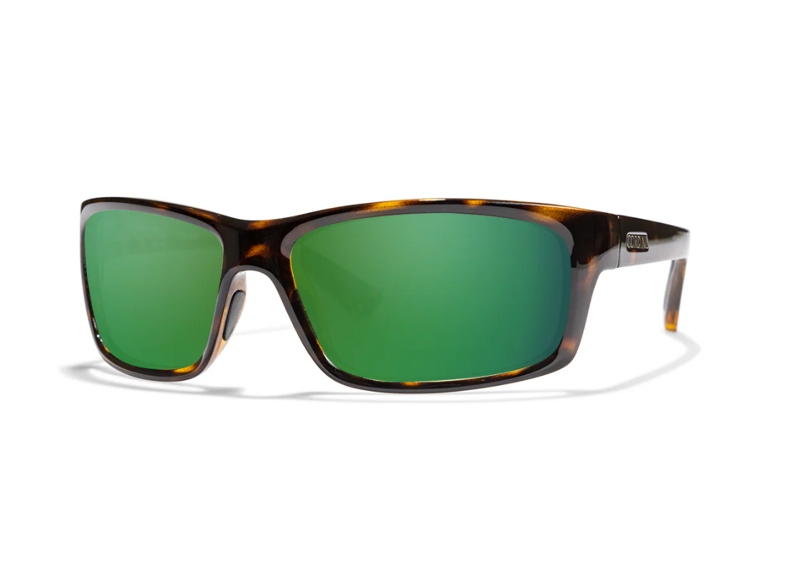 Cordina Tiller 2 Shiny Tortoise Glass Green Mirror