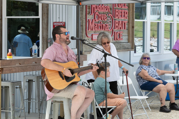 Live music on the patio at Hidden Cove Marina